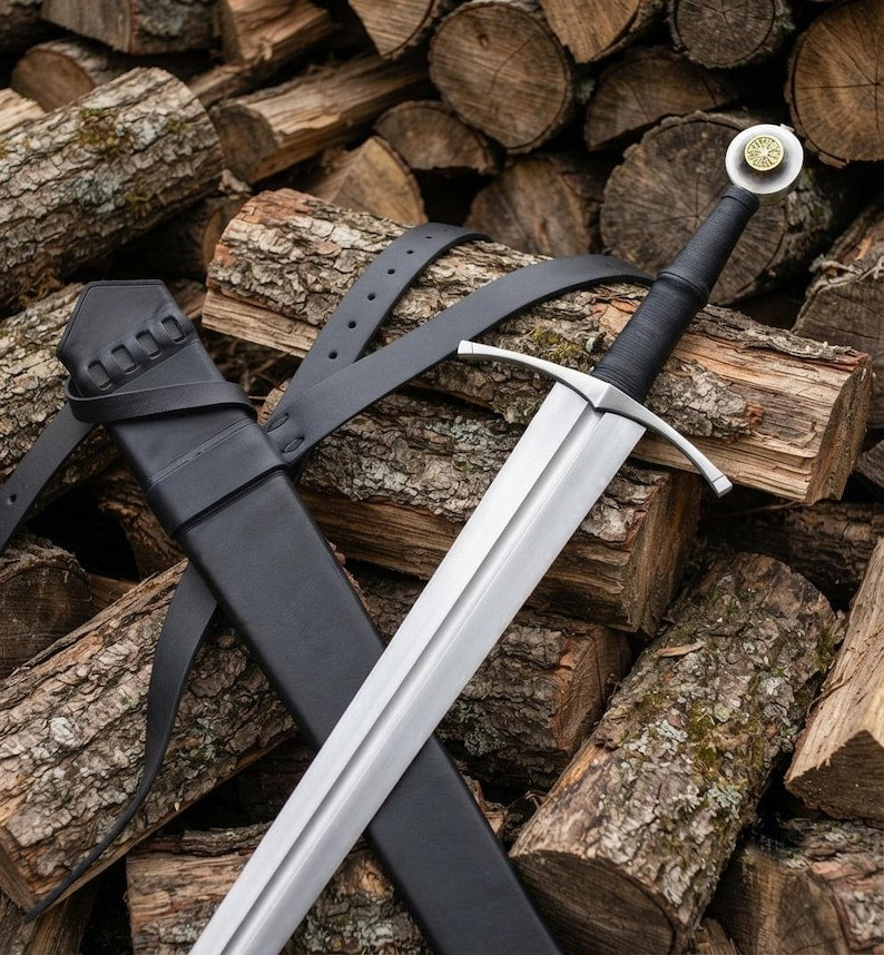 Type XIV Medieval Sword with Scabbard | Hand Forged 5160 Carbon Steel Knight Blade