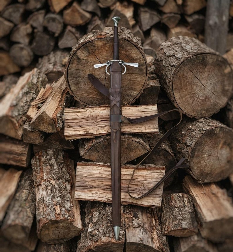 Hand-Forged Two Handed Sword | High Carbon Steel Renaissance Longsword, Custom Engraved Gift