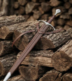 Handmade 6150 Carbon Steel Arming Sword with Leather Scabbard | Knight Sword Collector Piece