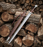 Handmade 6150 Carbon Steel Arming Sword with Leather Scabbard | Knight Sword Collector Piece