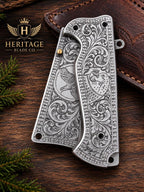 Custom Hand Engrave Pocket/Folding EDC Knife,  Collector, Camping Grooms, Friend , Father Day Gift With Leather Sheath