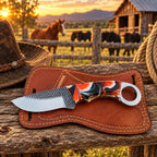 Ironhide rasp steel skinner knife, full view