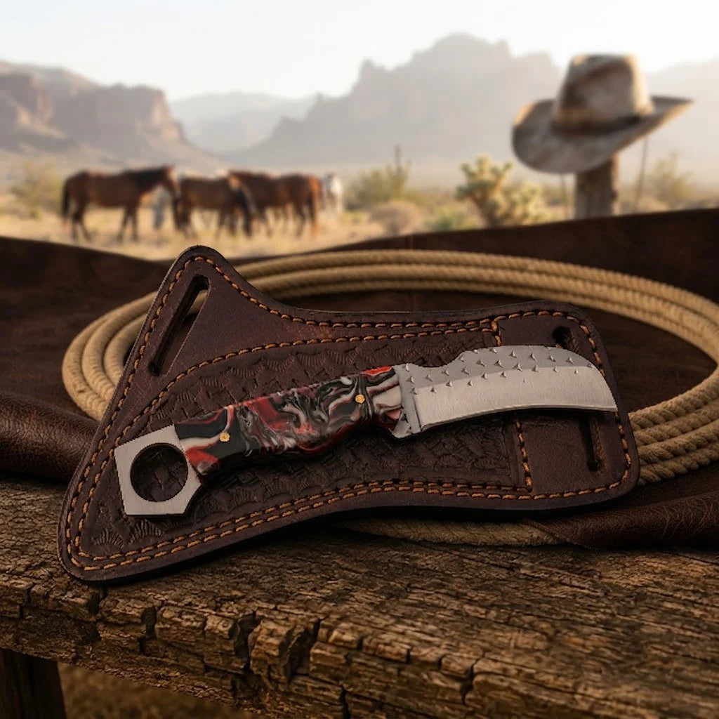 Close-up of the Ironhook's curved hawkbill blade