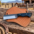 Ironranch rasp steel cowboy bull cutter knife with resin handle