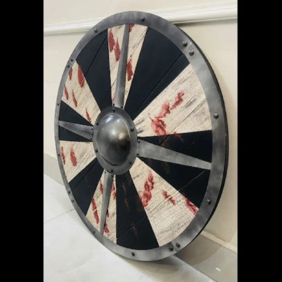 Ivar the Boneless battle-worn Viking shield, full view