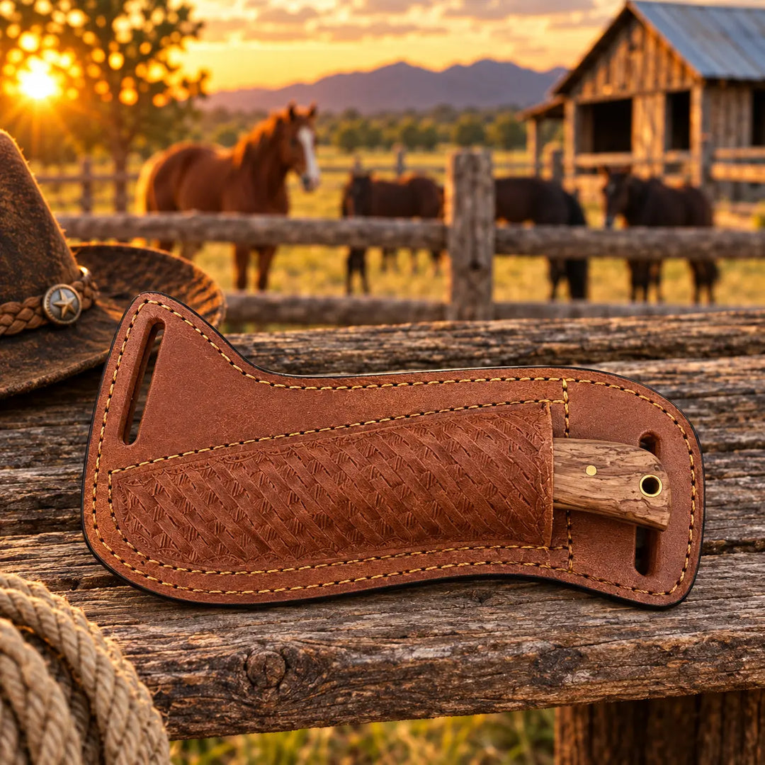 Close-up of the Oakridge's farrier rasp steel blade