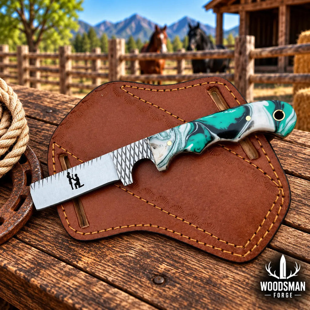 Ranchspire rasp steel cowboy bull cutter knife, full view