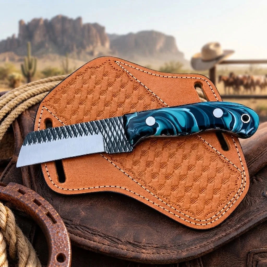 Rangestone rasp steel cowboy bull cutter knife, full view