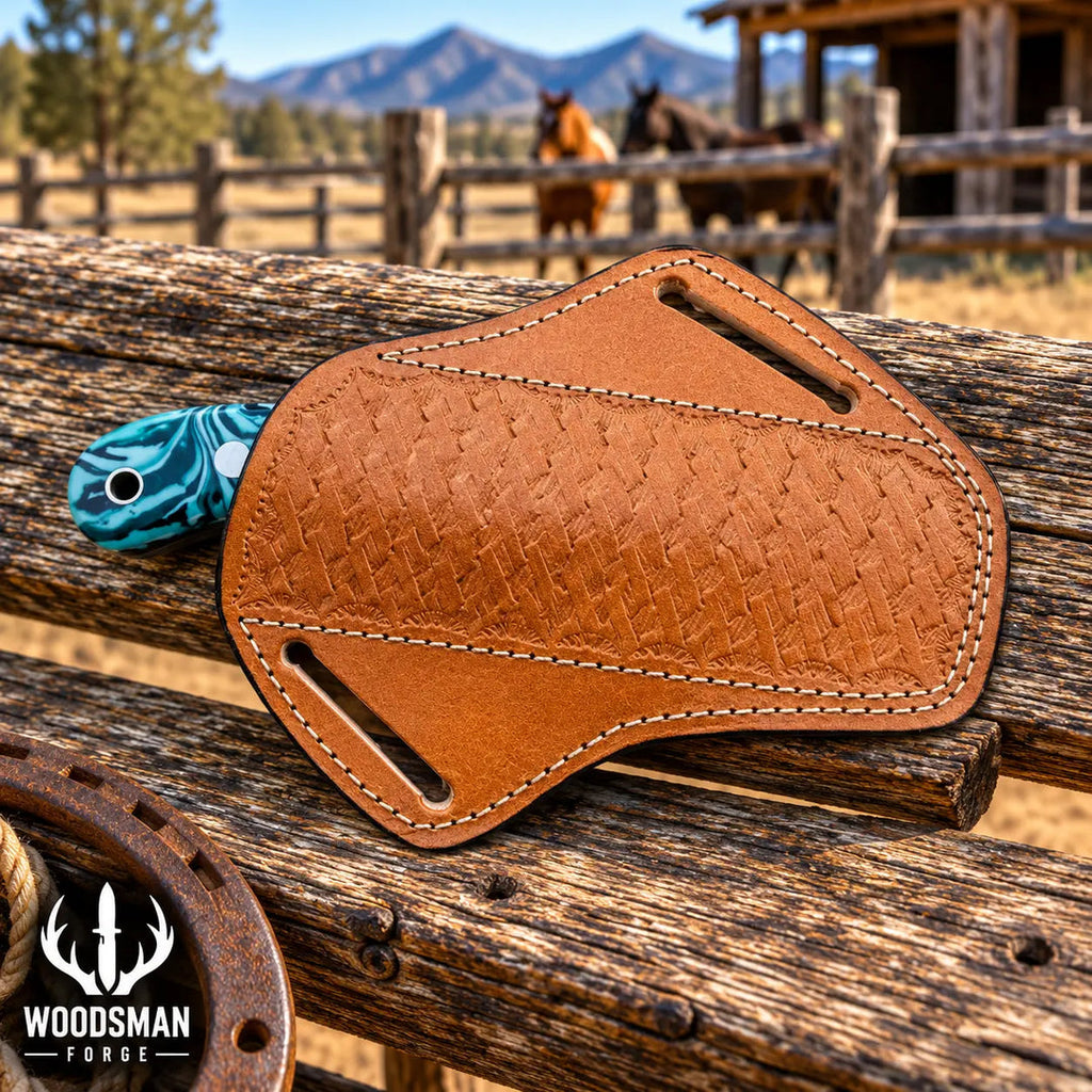 Rangestone rasp steel cowboy knife resin handle detail