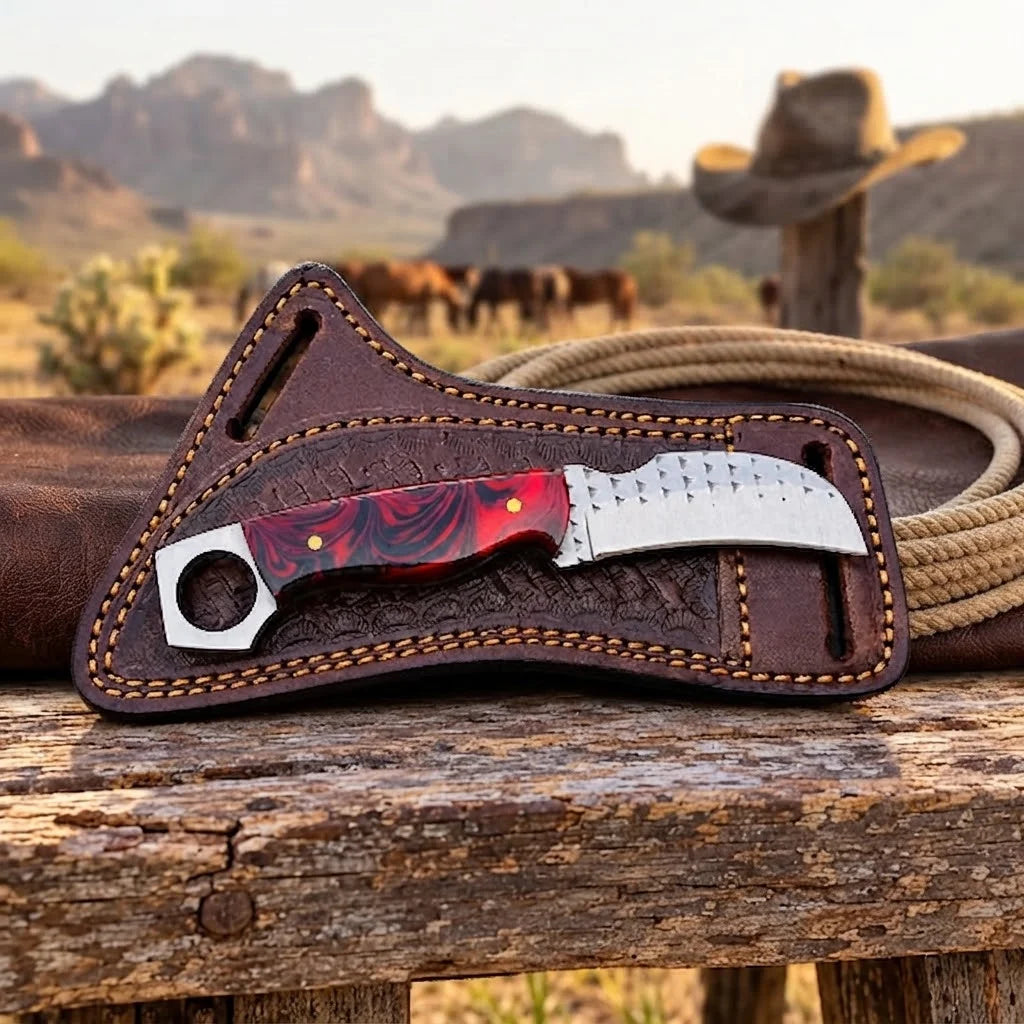 Ravenhook rasp steel hawkbill knife, full view