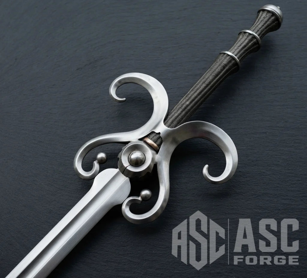 Sage Sword silver finish detail shot