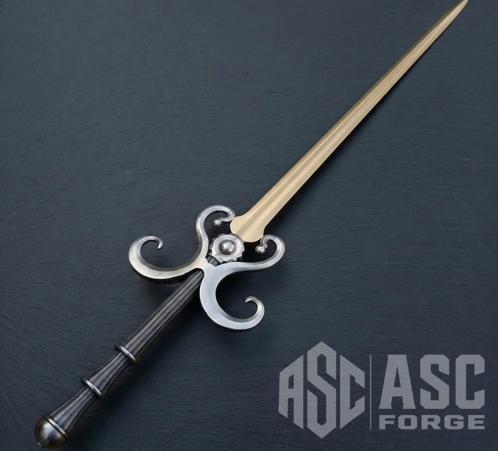 Handmade Sage Sword, full view silver fantasy display piece