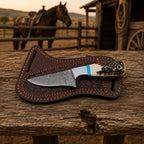 Staghaven cowboy skinner knife stag horn handle detail