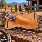 Staghollow skinner knife stag horn handle detail