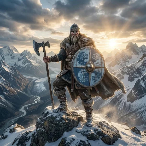Handcrafted Viking raven shield displayed as wall decor