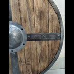 Medieval shield back view, handle detail