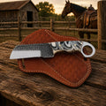 Cowboy bull cutter knife resin handle detail