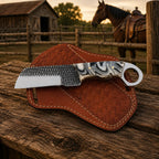 Cowboy bull cutter knife resin handle detail